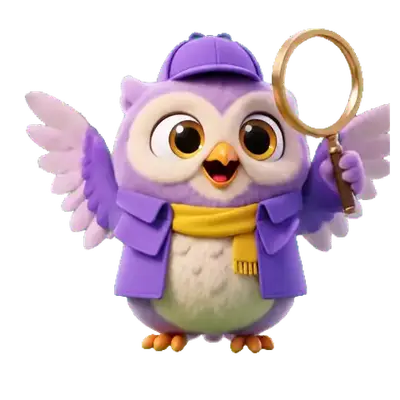 The owl detective cheering.